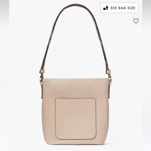 Kate Spade Elsie Pebbled Leather Bucket Bag | Warm Beige